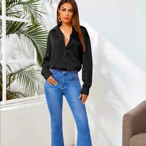 Satin Button-up Blouse